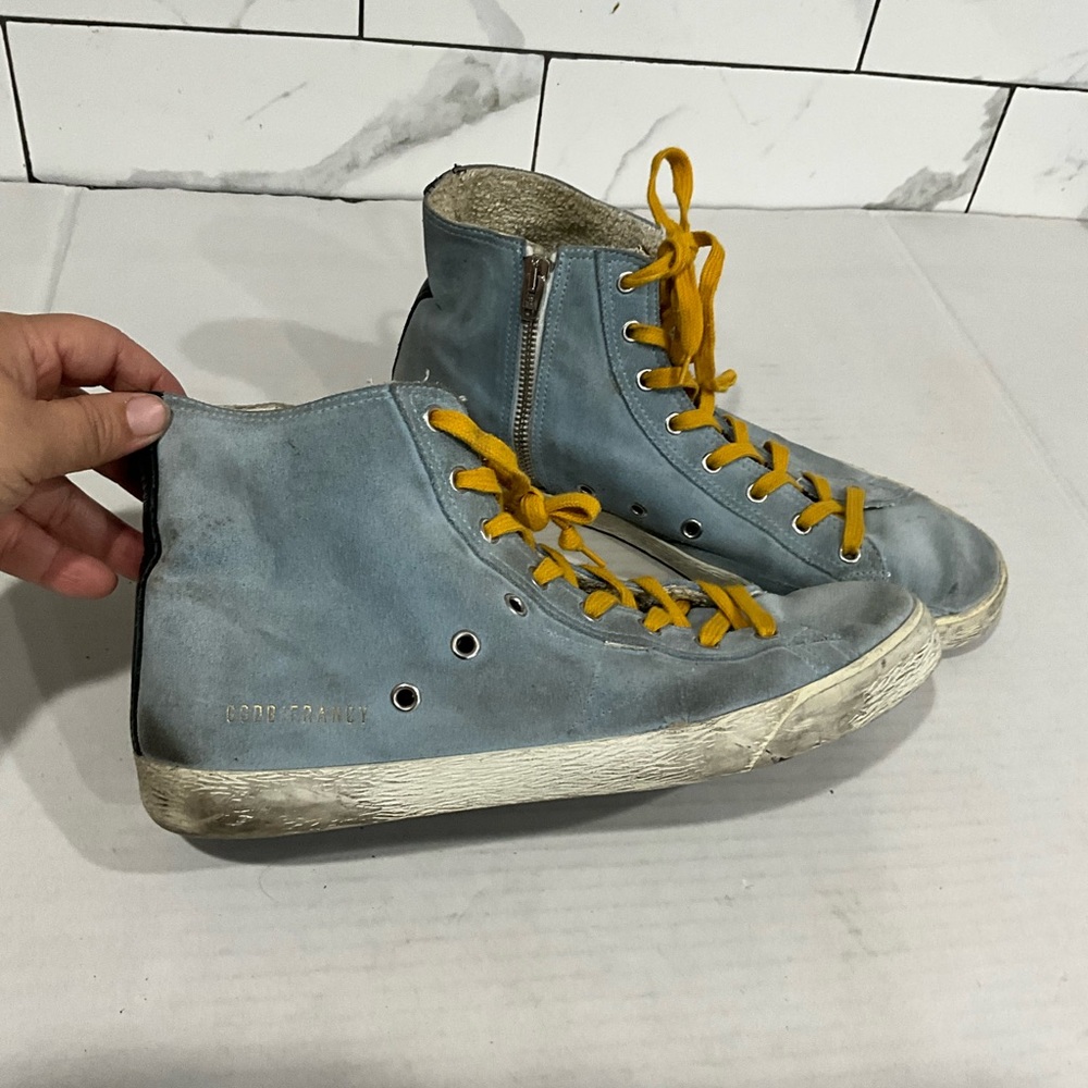Golden goose Francy light blue suede sneakers - Picture 3 of 7